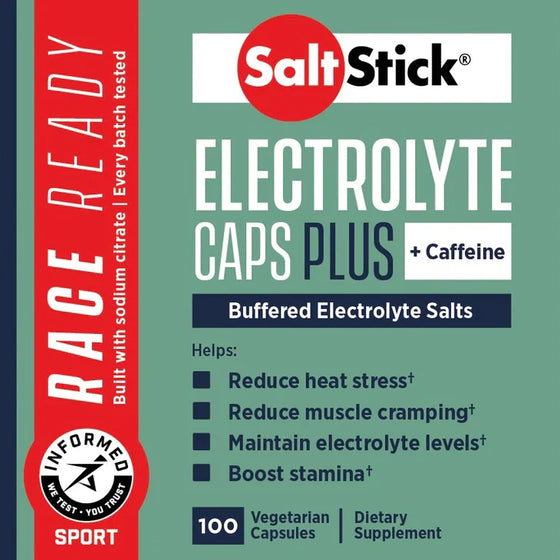 SaltStick Electrolyte Caps Plus + Caffeine 100 (Pastillas de Sal)